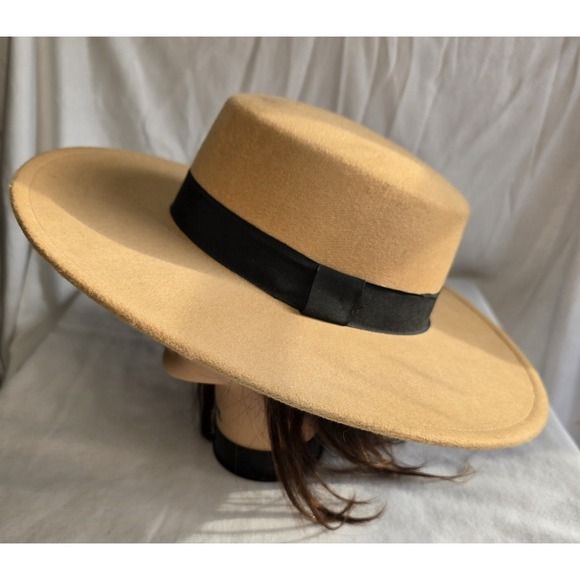 CG New York Womens Wide Brim Hat  Brown/Black Band‎ NWT - Picture 2 of 7